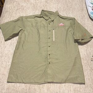 Men's Large Berkley Fishing shirt UPF 20+ green button up collar